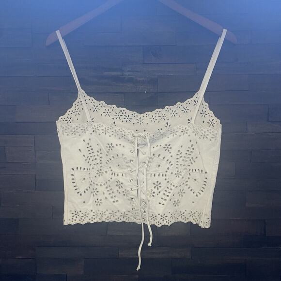 Ralph Lauren Collection Leather Corset Eyelet Crop Top Cami Vintage 2000 Runway - Picture 16 of 16